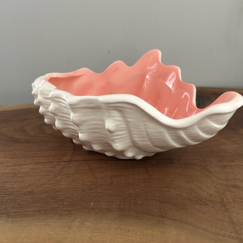Fitz & Floyd 1976 Vintage Ceramic Conch Shell Coquille Collection Bowl pink